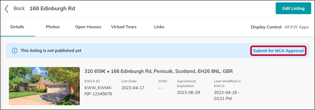 kw command Virtual Tours