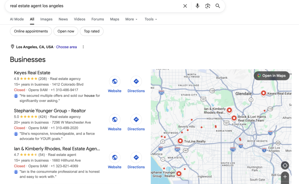 Google Business Profile (GBP) Optimization for real estate agents